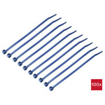 TruComponents 40513 Cable tie 150mm 3.6mm Blue Cable finder detectable 100pcs