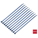 TruComponents 40516 Cable tie 250mm 4.8mm Blue Cable finder detectable 100pcs