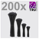 TruComponents 40618 Cable tie 100/150/200/300mm 3.6mm Blk UV-proof 200pcs