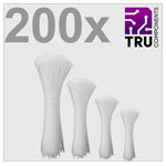 TruComponents 40619 Cable tie 3.6mm Wh UV-proof 200 pc(s)