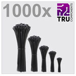 TruComponents 40621 Cable tie 3.6mm Blk UV-proof 1000 pc(s)