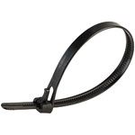UniStrand 200mm Black Reuseable Cable Ties - pack of 100