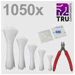 TruComponents 40696 Cable tie Wh UV-proof 1050pcs
