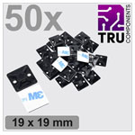 TruComponents 41222 Cable mount Adhesive/Scr fixing 4x thread Blk 50pcs