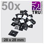 TruComponents 41224 Cable mount Adhesive/Scr fixing 4x thread Blk 50pcs