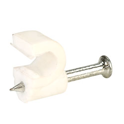 RVFM 3.5mm Round White Cable Clips - Pack of 100