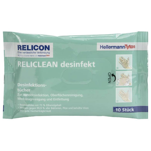 HellermannTyton 435-01602 Reliclean Antibacterial wipes 10pcs rese...