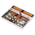 Kirschen 1151000 Chisel Set Beech Stock Steel Blades Velour Roll Bag