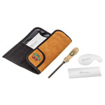 Kirschen 3824000 Scraper Set 4-Piece Steel Blades in Leather Case