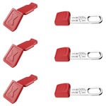 KNIPEX 00 63 06 TCR TetheredTool Clips + ColorCode Clips Red, 3 pieces each