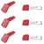 KNIPEX 00 63 06 TCR TetheredTool Clips + ColorCode Clips Red, 3 pieces each