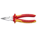 KNIPEX 08 26 185 Needle-Nose Combination Pliers VDE Chrome-Plated 185 mm