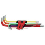 KS Tools 151.4420 Ball Ended Hexagon Key Wrench Set, Extra Long, 9 Pcs