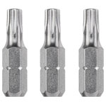 kwb 121206 Hex Bit 3 pcs TQ60 steel 1/4" C6.3 shaft satin finish