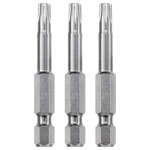 kwb 121315 Hex Bit 3 pcs T 15 Steel 1/4" E 6.3 shaft satin finish