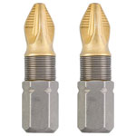 kwb 124103 Bit set 2 pcs steel titanium PZ3 long-lasting 1/4" shaft