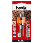 kwb 512004 Wood Twist Drill Bit 4mm with depth stop for hard Wood