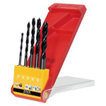 kwb 513900 Wood Twist Drill set 5 pcs CV steel Hex holder black