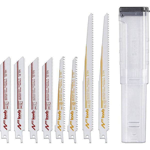 kwb 576090 reciprocating Saw Blade set 9 pcs Wood/metal storage box