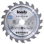 kwb 583557 Carbide Saw Blade 150x20mm for Wood and plastic cutting