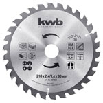 kwb 587859 Circular Saw Blade 210x30mm Carbide tipped clean cuts