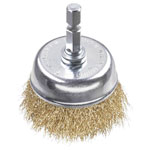 kwb 609110 cup brush brass wire corrugated 50mm Hex shaft rust removal