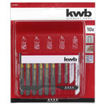 kwb 617230 Jigsaw Blades Set 10-Piece for Wood/Metal in Design Box