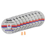 kwb 712021 cutting disc set 115mm 10 pcs extra thin for steel & stainless