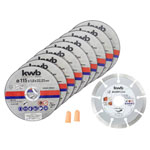kwb 712031 Cutting disc set 115mm 10 pcs stainless/stone box free plugs