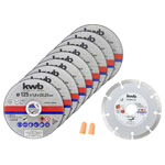 kwb 712032 Cutting Disc Set 125mm 10pcs incl. Diamond Disc & Earplugs
