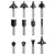 kwb 757290 Milling Set: 8mm shank Carbide tips 12-piece for Wood.