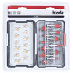 kwb 757295 router set 12-piece Carbide-tipped 8mm shank diameter