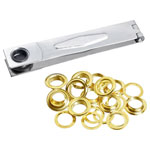 kwb 929716 Eyelet pliers brass with 12 eyelets for paper and plastic