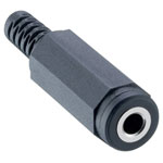 Lumberg 1522 02 Audio Jack Socket 3.5mm Mono Straight 2 Pins Black