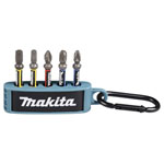 Makita E-13568 Bit set 5-piece double torsion colour-coded snap hook