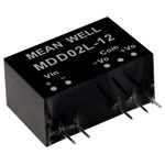 Mean Well MDD02N-15 series DC/DC converter 67mA 2W 2 outputs -40°C to +85°C