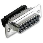 MH MH10576 D-SUB Receptacle 180° 15 Pins Cut & Clip 1pc