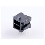 Molex 430450400 Micro-fit Header 4-pin 3mm Pitch Right-angle Black