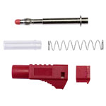 Mueller BU-3261410-2 Stackable Red 4mm Banana Plug Nylon Sheath Brass