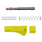 Mueller BU-3261410-4 Stackable 4mm Banana Plug Yellow Nylon Retractable