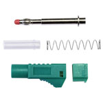 Mueller BU-3261410-5 Stackable Green 4mm Banana Plug with Nylon Sheath