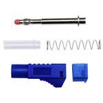 Mueller BU-3261410-6 Stackable 4mm Banana Plug Blue Retractable Sheath