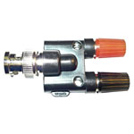 Mueller BU-P1296 Adapter Brass 1pc Converts BNC to 4mm Test Leads