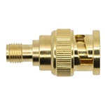 Mueller BU-P4289 Brass Adapter BNC Plug to SMA Socket Gold-Plated