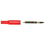Mueller BU-P5169-2 Jack Plug Red Solder/Crimp 18-22 AWG PVC Nickel