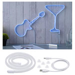 Paulmann 70564 LED Strip 1m Bendable Blue Neon USB Powered Easy Mount