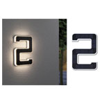 Paulmann 79843 Solar House Number Light 0.20W Warm White Black