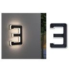 Paulmann 79844 Solar House Number Light 0.20W Warm White Black