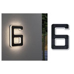 Paulmann 79847 Solar House Numbers 0.20W Warm White Black Solar-Powered