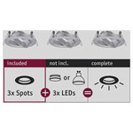 Paulmann 92490 EBL Recess-Mount Bracket Set 10W Aluminium 3-Piece